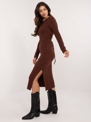 Elegantes Midi-Kleid in Dunkelbraun