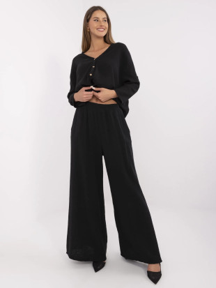 Stylische schwarze Palazzo-Hosen