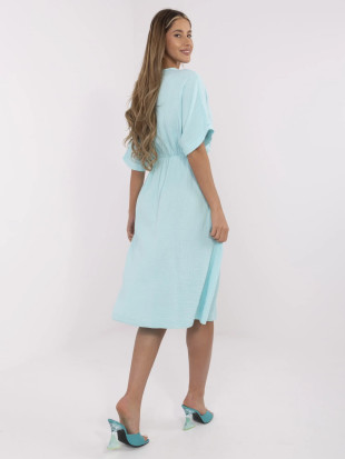 Midi Kleid mit kurzen Ärmeln in Mintgrün