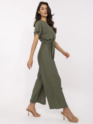Stylischer khaki Overall mit kurzen Ärmeln
