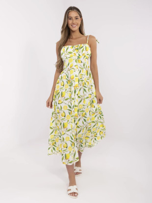 Maxikleid mit ausgestelltem Schnitt in Ecru