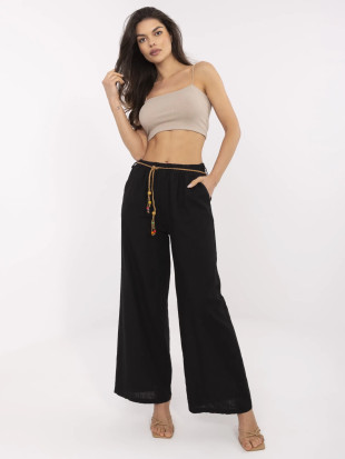 Stylische schwarze Leinenhose