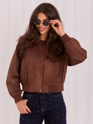 Braune Übergangsjacke aus Kunstleder