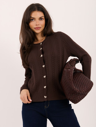 Eleganter brauner Pullover mit Rundhalsausschnitt