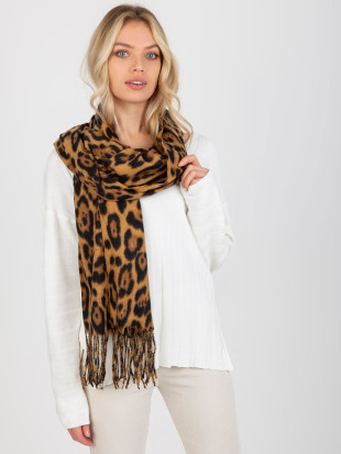 Brauner Damen-Schal mit Tiermuster