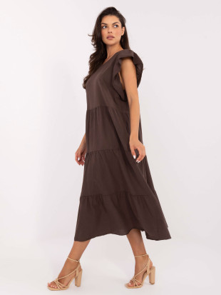 Oversize Midi-Kleid in Dunkelbraun