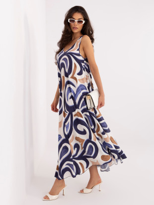 Maxi-Sommerkleid mit V-Ausschnitt und Print