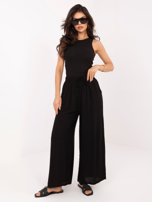 Schwarze Palazzo-Hose aus Viskose