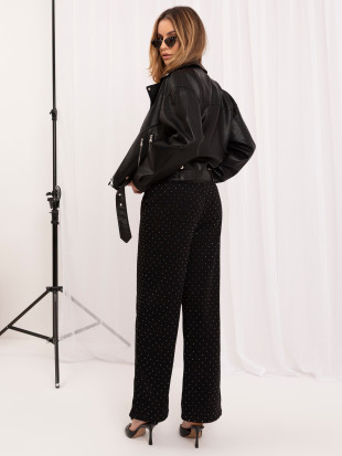Schwarze Wide-Leg-Sweatpants mit Applikation