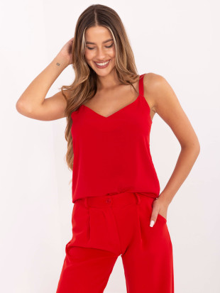 Stylisches rotes Top mit V-Ausschnitt