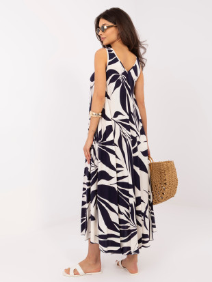 Maxi-Sommerkleid mit V-Ausschnitt und Print