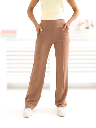 Beige Jogginghose mit geradem Bein
