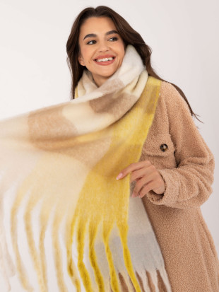 Eleganter gelber Schal mit Karomuster