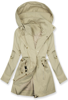 Damen-Parka mit Golddetails Beige