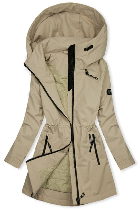 Damen Übergangsparka mit Kapuze – Beige