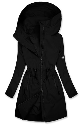 Damen-Übergangsjacke mit Kapuze - Schwarz