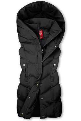 Steppweste mit Kapuze Schwarz