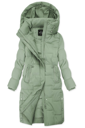 Gesteppte Winterjacke im verlängerten Schnitt, Jade