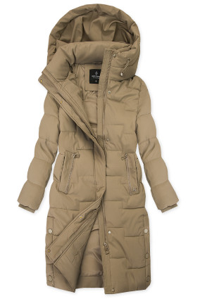 Gesteppte Winterjacke im verlängerten Schnitt, Beige
