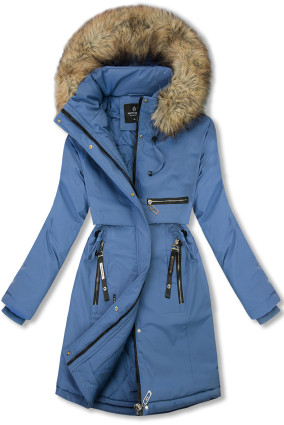 Damen Winterparka mit Taillenzug Blau