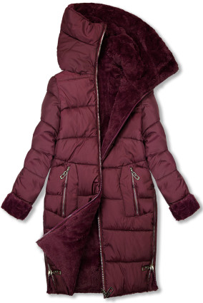 Damen Winterjacke zum Wenden Weinrot