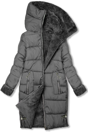 Damen Winterjacke zum Wenden Grau