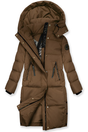 Schokoladenbraune Damen-Winterjacke im Langschnitt BLIZZARD