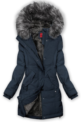 Winterjacke mit Teddy-Futter Navy